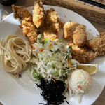 キッチン ひらき - カキフライ3個+ヒレカツ3個定食(ご飯•赤だし付き)