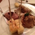 エル・セルド - リエット、鶏のムース、豚の頭部のテリーヌ、ポテト