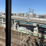 カフェ ノースライト - 新幹線線路と新幹線車庫