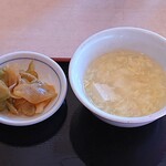 福満楼 - 福満楼 ＠西葛西 ランチ ホイコーローに付く搾菜と溶き玉子スープ