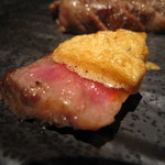 鉄板焼きgrow - 泡醤油を乗せてもいい～。
      
      
      