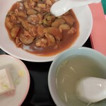 万華 - ナスミソ、スープ、小皿