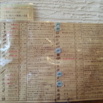 ベーカリートラ - メニュー表