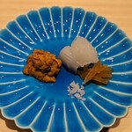 飯倉 からき - コウイカ　塩水赤ウニ　奈良漬　塩