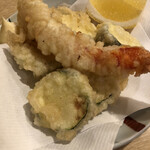たつみ - 海老とズッキーニの天ぷら
