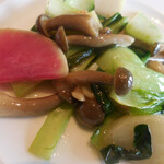 四川豆花飯荘 - 季節の中国野菜の炒め；アップ