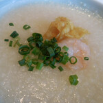 四川豆花飯荘 - 海老のお粥；アップ