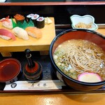 寿司勝 - すしそば定食（松）1200円