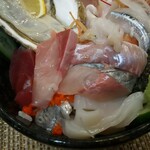 磯料理 光力 - 限定５食海鮮丼の20数種のネタ(H28.2.9撮影)