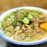 立ち食いうどん 味沢 - ほっかけダブルそば生卵