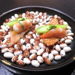 十皿 - 海老せんべい　アスパラガス