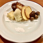 高鮨 - くわい・むかご・鳴門金時・里芋・煮蛸の揚げ物