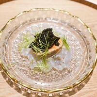 蓬左茶寮 - 天然虎河豚あん肝にオセトラキャビア乗せ