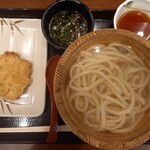 丸亀製麺 - 釜揚げ並(290円)+カレイ(160円)