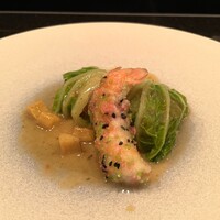 鉄板焼 燔 - アンコウと手長海老 柑橘のアクセント