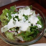 キッチン ブルー グローブ - サラダのアップ