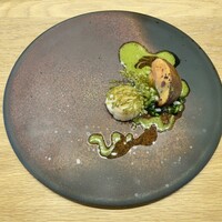 ル・ミュゼ・イデア - 王様椎茸と帆立 新若芽のリゾットとチュイル