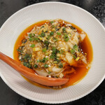 創作麺工房 鳴龍 - 「海老ワンタン（スパイシーガーリックソース）」450円