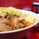 ラーメン二郎 - ラーメン半分＋ニンニク多め＋ＳＫ青ネギ