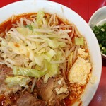 ラーメン二郎 - ラーメン半分＋ニンニク多め＋ＳＫ青ネギ