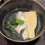 あま木 - クエと筍、ワカメのお椀