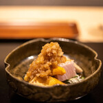 味あら井 - 2023.2 大分産天然鰤炭火焼き 愛知産きぬ貝（青柳）大根おろし