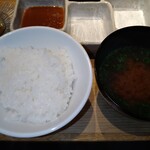 Katsuプリポー - ご飯と味噌汁