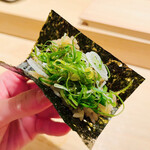 鮨 一二郎 - 干瓢巻きが無くて残念(大阪鮨では普通です)！私用にネギ巻きを作ってくださいました(*´艸`*)