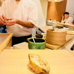 鮨 一二郎 - 鮑。シンプルに塩焼きで。程良い食感が貝好きにはたまりません♡