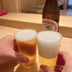 鮨 一二郎 - 泡少なめが好きな相方さんと、泡多めが好きな私のアンバランスなビールw