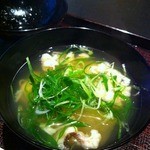 くろぎ - 鱧と冬瓜、九条葱煮麺2013.6