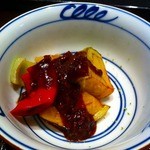 くろぎ - 加茂茄子肉味噌赤万願寺唐辛子2013.6