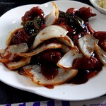 中国料理麗華園 - 鶏肉の黒酢あんかけ
