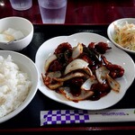 中国料理麗華園 - 鶏肉の黒酢あんかけ