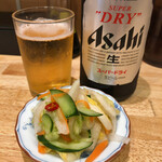 とんかつ 美濃屋 - アサヒスーパードライ(瓶ビール) 600円