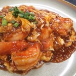 大海老とトマトの卵炒め