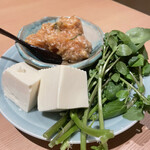 えびすよしよし - クレソンとつくね鍋。