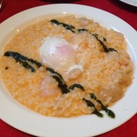 Il Giglio - 小エビと白インゲンのリゾット 半熟卵をのせて