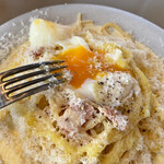 #NOCA inami Farm to Table - オクノ卵と削りたてチーズのカルボナーラ¥980