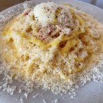 #NOCA inami Farm to Table - オクノ卵と削りたてチーズのカルボナーラ¥980