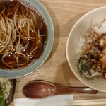 Sobagokoro Kirigane - 鳥天丼と蕎麦のランチセット