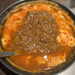 焼肉 乃助 - 特製肉ぶっこみカレー担々麺1250円