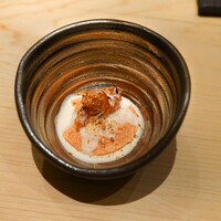 鮨 龍次郎 - 北海道鮟肝と干し柿、胡麻味噌