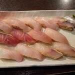 寿司居酒屋 まるがまる - カンパチ　真鯛　アジ　ハチビキ　はまち　ヒラメ　イトヨリ