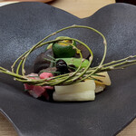 一本杉 川嶋 - 八寸　コレを取り分けてくださいました