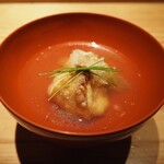 とり茶太郎 - 蕾菜と比内地鶏の胸肉の揚げ出汁