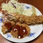 とんかつ ひろ喜 - 海老フライ大とヒレとんかつ