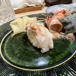 うを徳 - 増毛牡丹海老の炙りにぎり