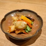 京中華 牧定 - 北海道産帆立と海老の柚子胡椒炒め