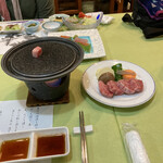 Kurabuchi Kawaura Onsen Hamayuu Sansou - 牛肉の鉄板焼き